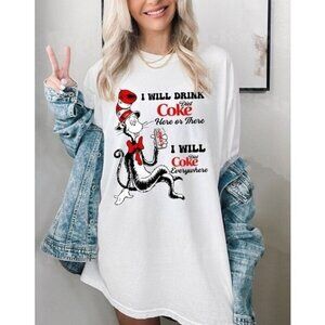 The Cat In The Hat Diet Coke Graphic Trendy Novelty Tee T-Shirt 81